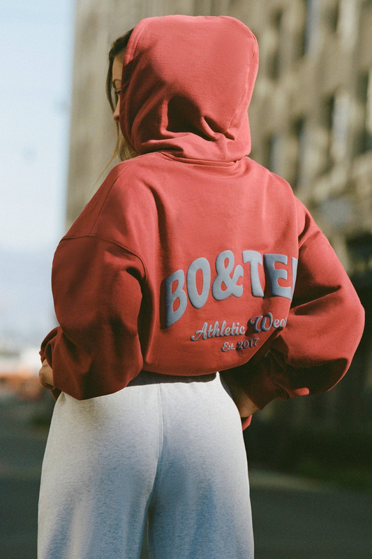 Oversized Hoodie in Burgundy - Size:L